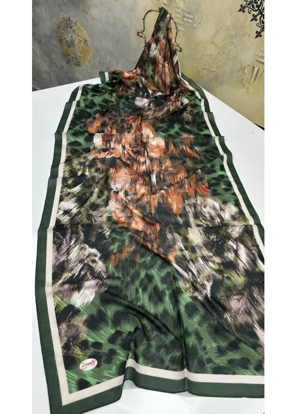Leopar Desen Pamuk Soft Şal