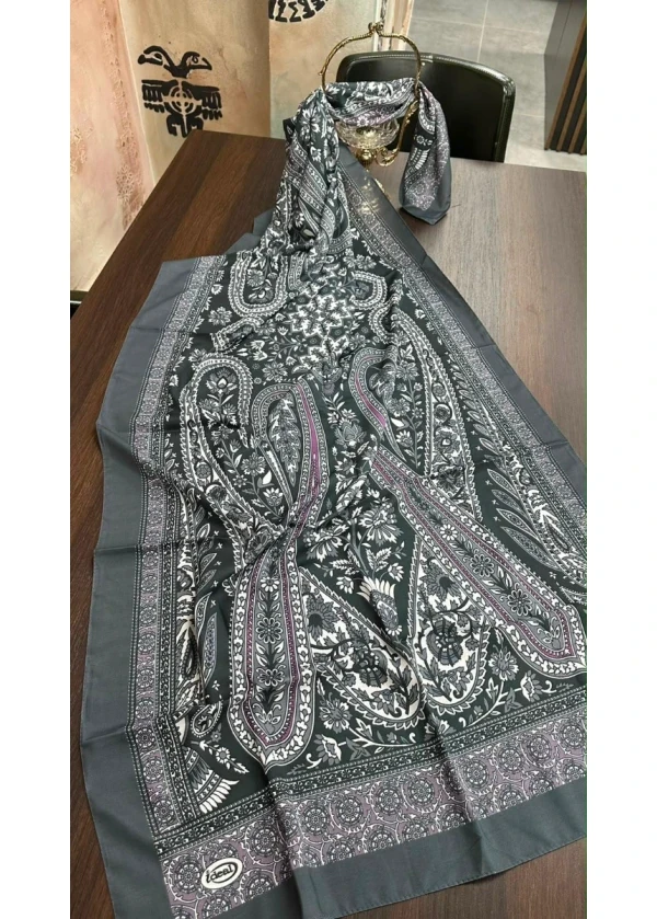 Firuze Lorenda Desenli Soft Pamuk Şal