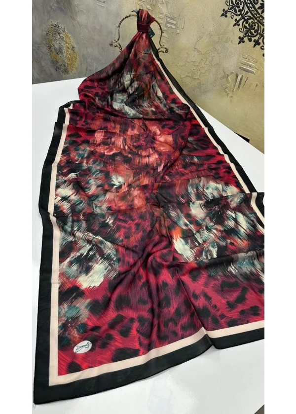Leopar Desen Pamuk Soft Şal