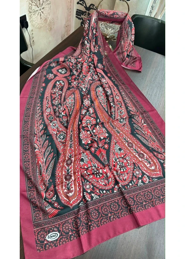 Firuze Lorenda Desenli Soft Pamuk Şal